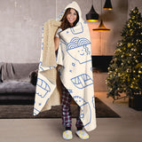Cute Sushi Icon Pattern Hooded Blanket