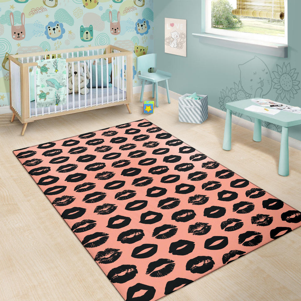 Lips Pattern Print Design 02 Area Rug