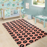 Lips Pattern Print Design 02 Area Rug