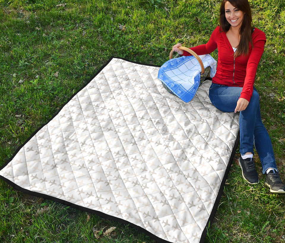 Airplane Print Pattern Premium Quilt