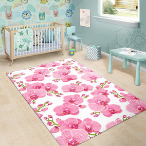 Pink Purple Orchid Pattern Background Area Rug