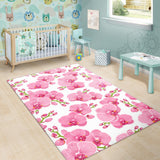 Pink Purple Orchid Pattern Background Area Rug