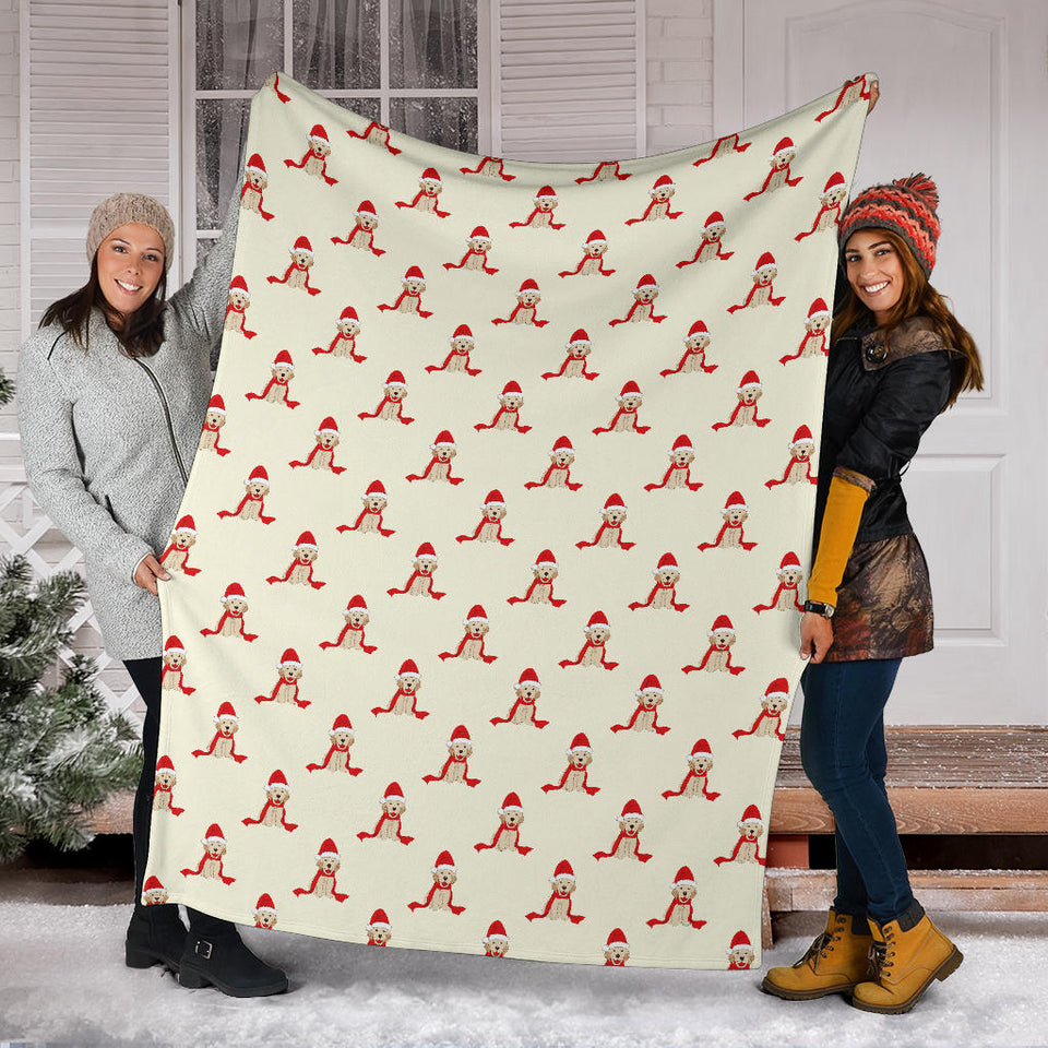Golden Retriever Pattern Print Design 01 Premium Blanket