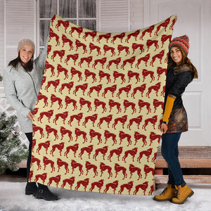 Greyhound Pattern Print Design 04 Premium Blanket