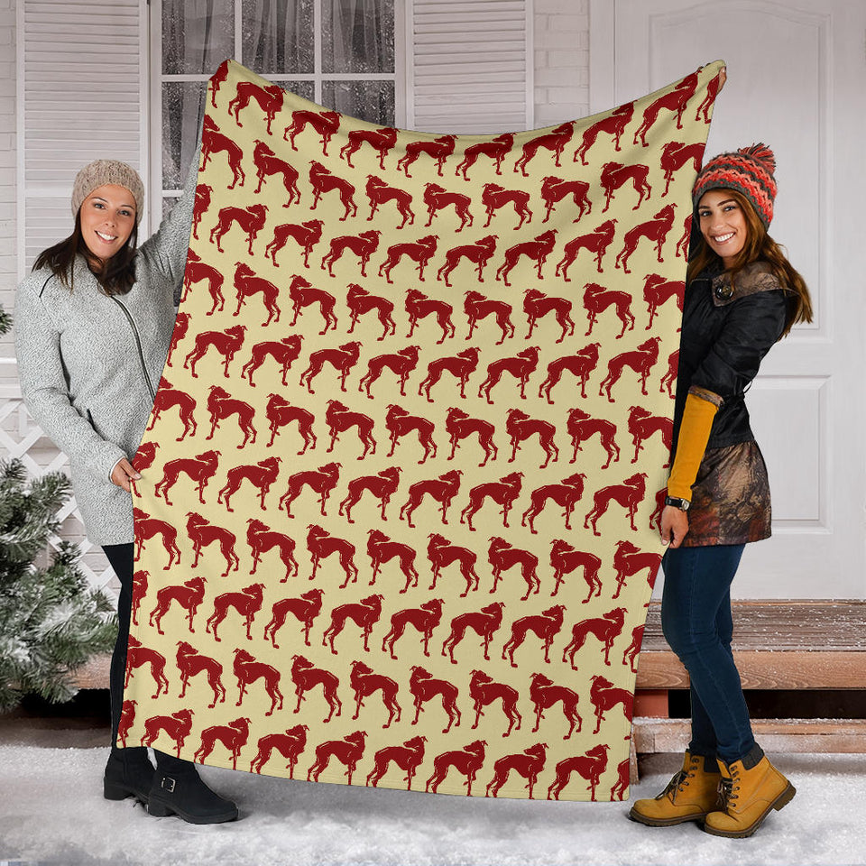 Greyhound Pattern Print Design 04 Premium Blanket