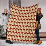 Greyhound Pattern Print Design 04 Premium Blanket