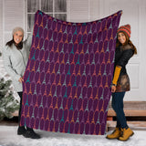 Eiffel Tower Pattern Print Design 05 Premium Blanket
