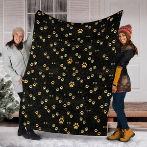 Dog Paws Pattern Print Design 05 Premium Blanket