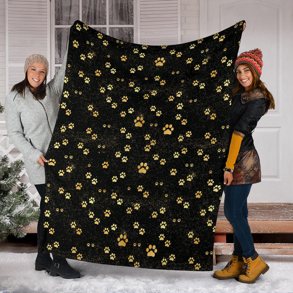 Dog Paws Pattern Print Design 05 Premium Blanket