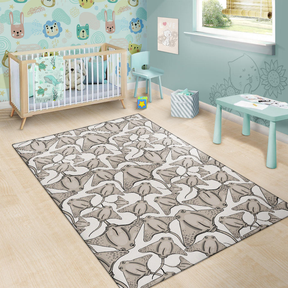 Stingray Pattern Print Design 05 Area Rug