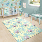French Bulldog Hawaii Blackground Area Rug