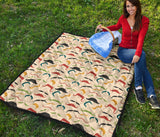 Mustache Beard Pattern Print Design 03 Premium Quilt