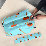 Electric Guitar Pattern Light Blue Background Umbrella