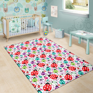 Ladybug Pattern Print Design 03 Area Rug