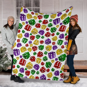 Dice Pattern Print Design 03 Premium Blanket