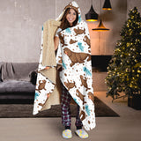 Sea Lion Seals Jellyfish Pattern Hooded Blanket