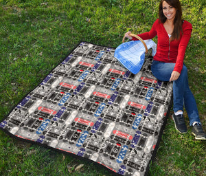 Skate Board Pattern Print Design 04 Premium Quilt