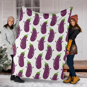 Eggplant Pattern Print Design 01 Premium Blanket