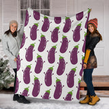 Eggplant Pattern Print Design 01 Premium Blanket