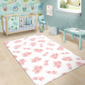 Pink Sakura Cherry Blossom Pattern Area Rug