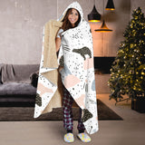 Polar Bears Star Poka Dot Pattern Hooded Blanket