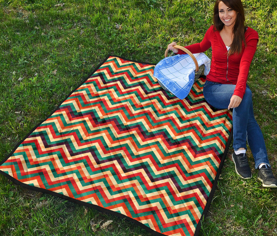 Zigzag  Chevron Colorful Pattern Premium Quilt