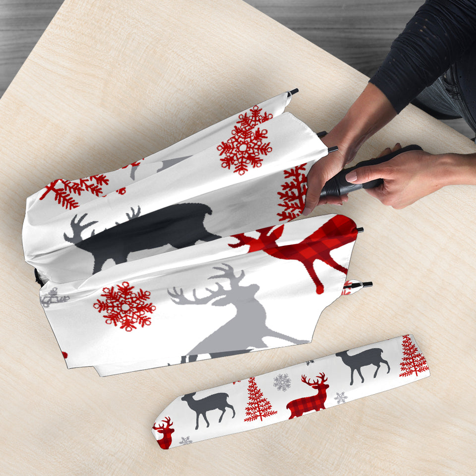 Deer Tree Snowflakes Chrismas Pattern Umbrella