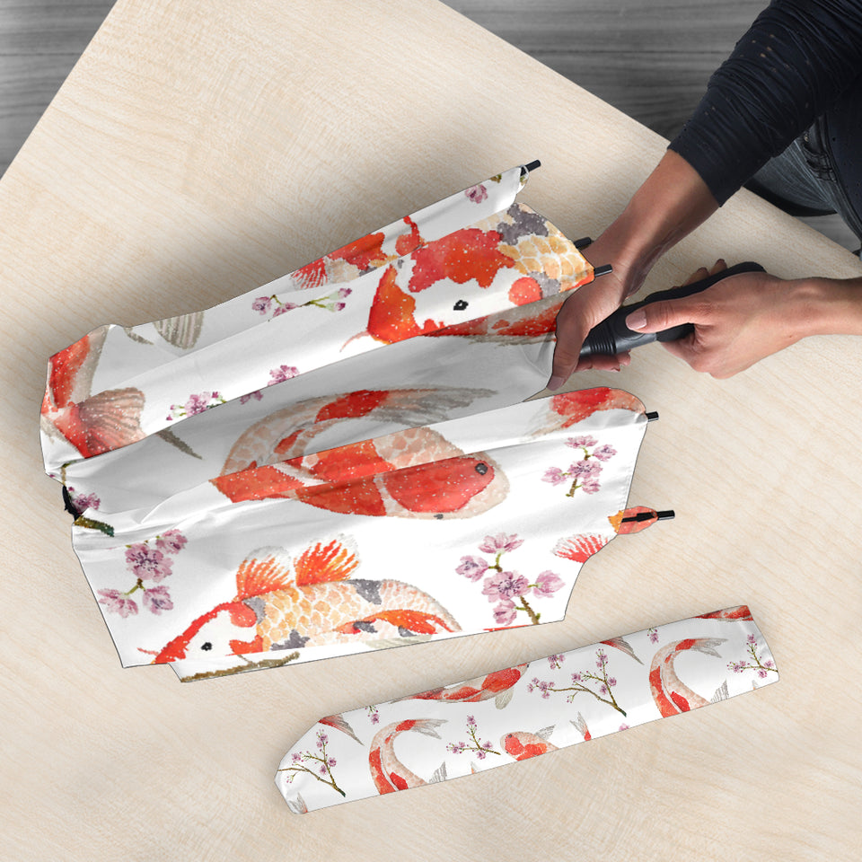 Watercolor Koi Fish Carp Fish Pattern Umbrella