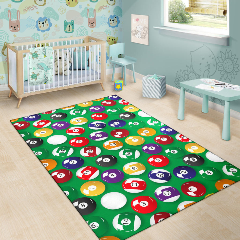 Billiard Ball Pattern Print Design 02 Area Rug