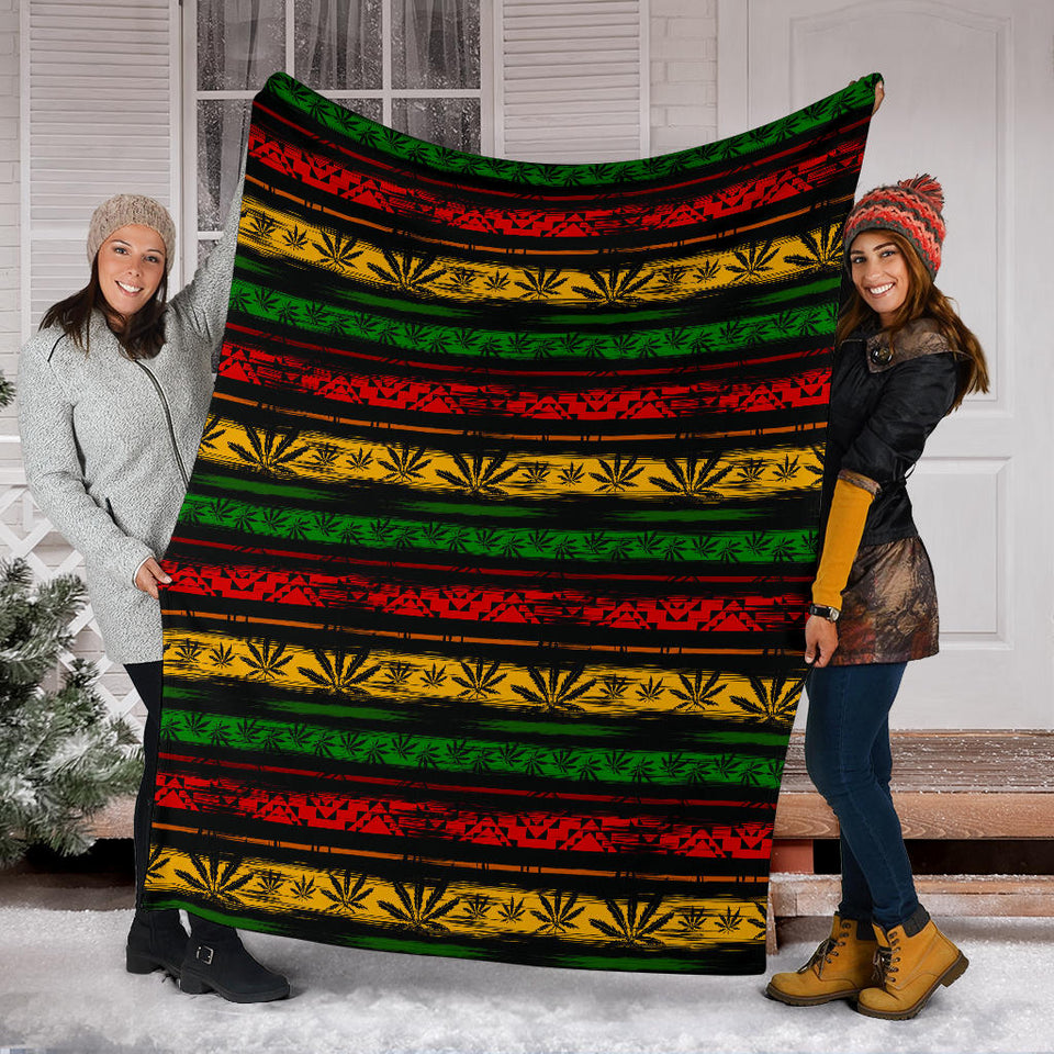 Canabis Marijuana Weed Pattern Print Design 04 Premium Blanket