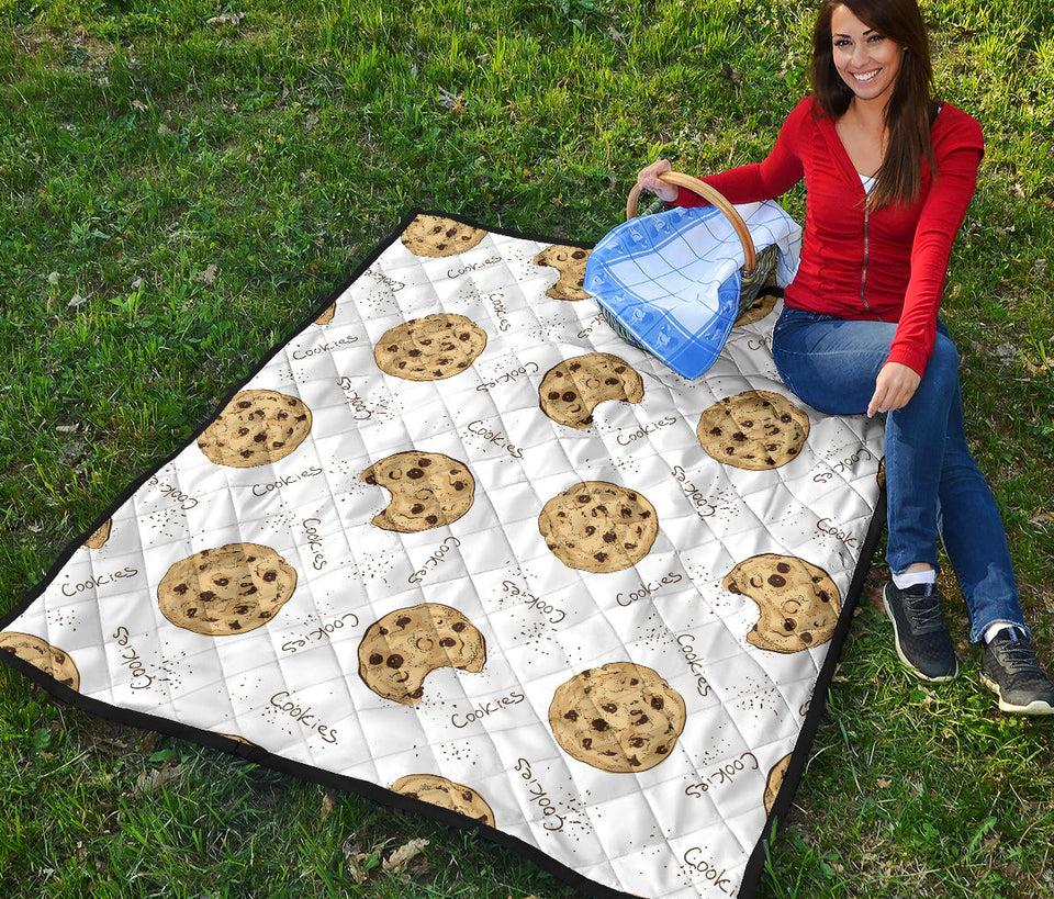 Sketch Style Cookie Pattern Premium Quilt