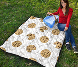 Sketch Style Cookie Pattern Premium Quilt