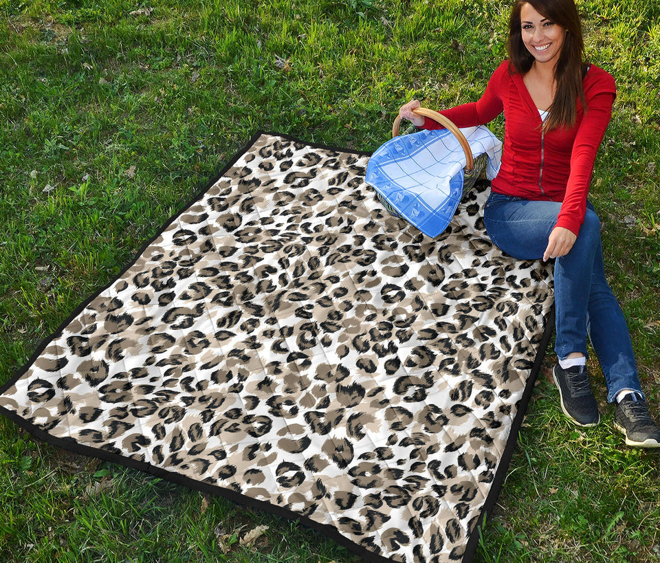 Leopard Skin Print Pattern Premium Quilt