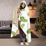 Cucumber Sketch Pattern Hooded Blanket