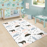 Polar Bears Star Poka Dot Pattern Area Rug