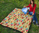 Colorful Ice Cream Pattern Premium Quilt