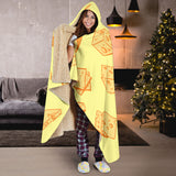 Cheese Design Pattern Hooded Blanket
