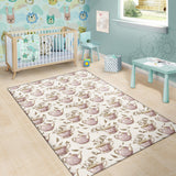 Tea Pots Pattern Print Design 03 Area Rug