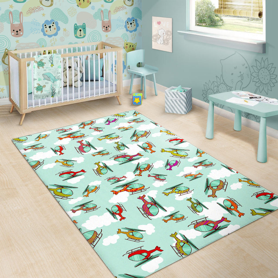 Helicopter Design Pattern Area Rug