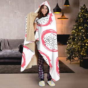 Hand Drawn Dragon Fruit Hooded Blanket