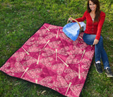 Beautiful Dragonfly Pink Background Premium Quilt
