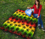 Canabis Marijuana Weed Pattern Print Design 03 Premium Quilt