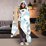 Cute Dolphins Childish Style Pattern Hooded Blanket