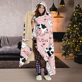 Cows Milk Product Pink Background Hooded Blanket