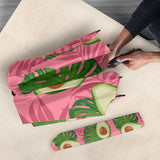 Avocado Slices Leaves Pink Back Ground Umbrella