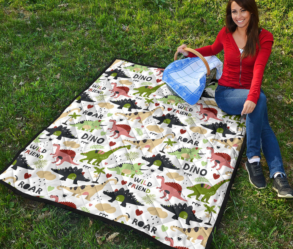 Cute Dinosaurs Pattern Premium Quilt