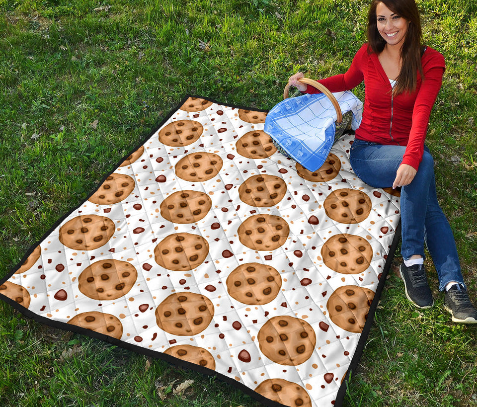 Chocolate Chip Cookie Pattern Premium Quilt