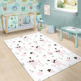 Poodle Dog Rose Cake Pattern Area Rug