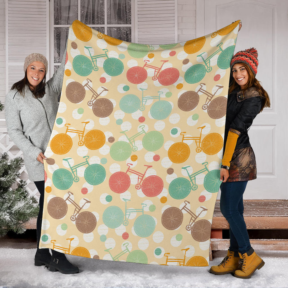 Bicycle Pattern Print Design 01 Premium Blanket