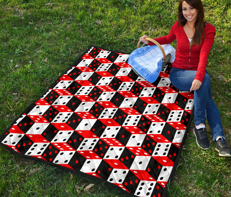 Dice Pattern Print Design 02 Premium Quilt